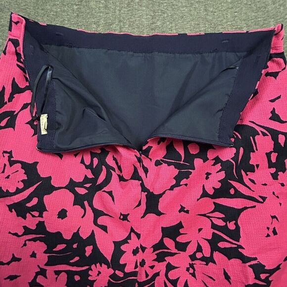 J. Crew‎ Skirt Womens Plus Sz 20 Pink Floral Basketweave Pencil Colorful Bright - Picture 3 of 10